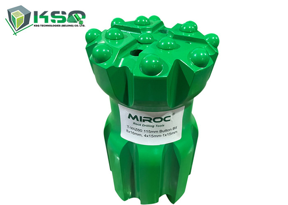 Yeşil / Mavi Retrac Button Bit Orta sertden sert kaya madenciliği parçaları için T-WIZ60-115