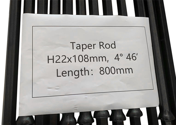 H22x108mm Taper Drill Çelik Çubuk 4/6/7/11/12 Derece Uzunluğu 800mm Top Hammer Drilling için
