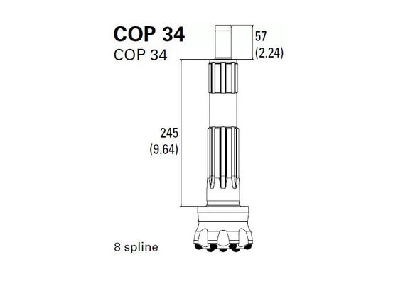 Siyah DTH Matkap Uçları Için Bit Shank COP32 BR3 IR3.5 COP34 Kaya Sondaj Çekiç