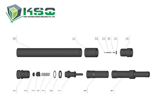 Yeraltı madenciliği DTH Sondaj Ekipmanları DTH4.5 Hammer / DTH4.5-10 Pistonlu Kasa